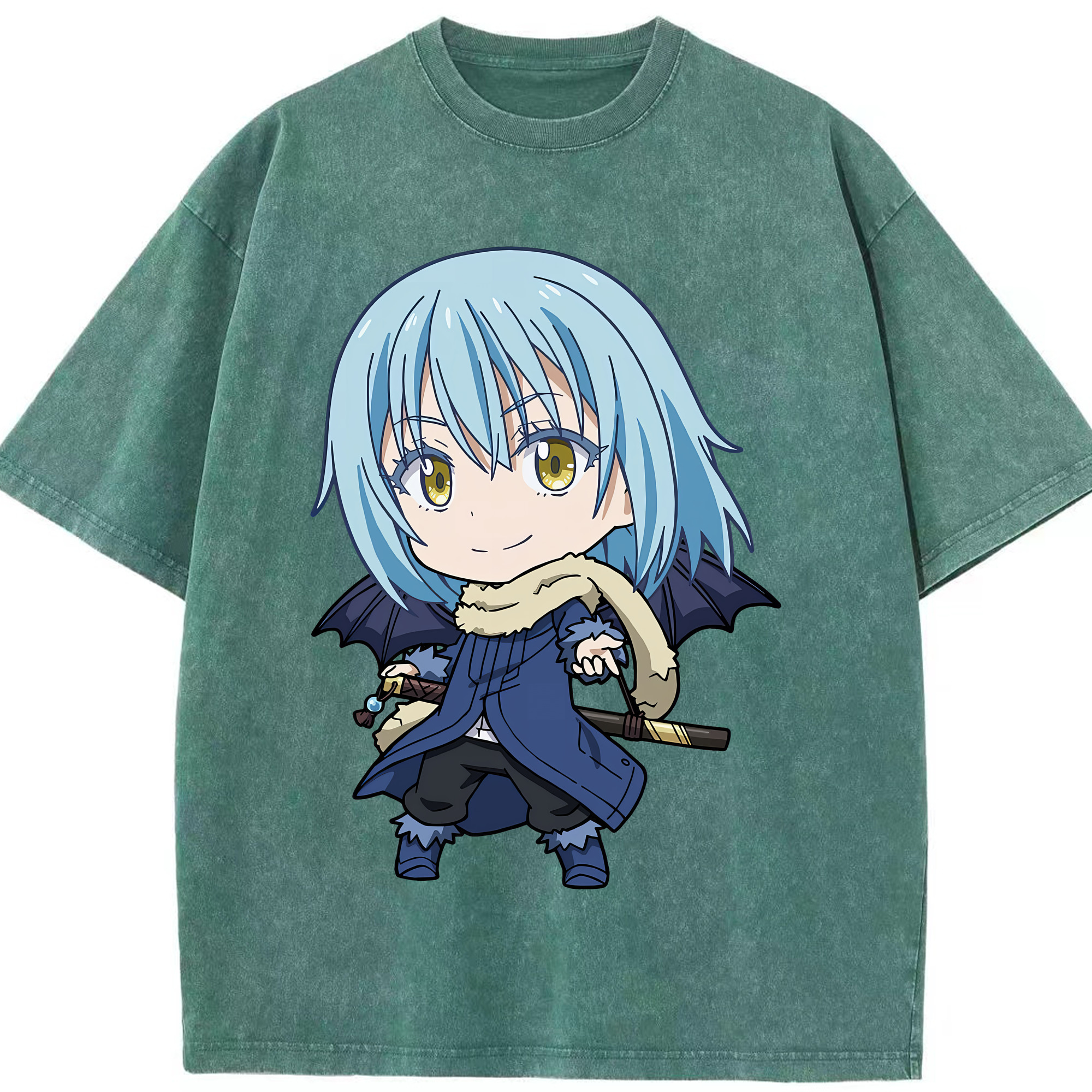 （画像用） 転スラ Regarding Reincarnated to Slime 綿100% ヴィンテージ風 半袖Tシャツ（フロントプリント）